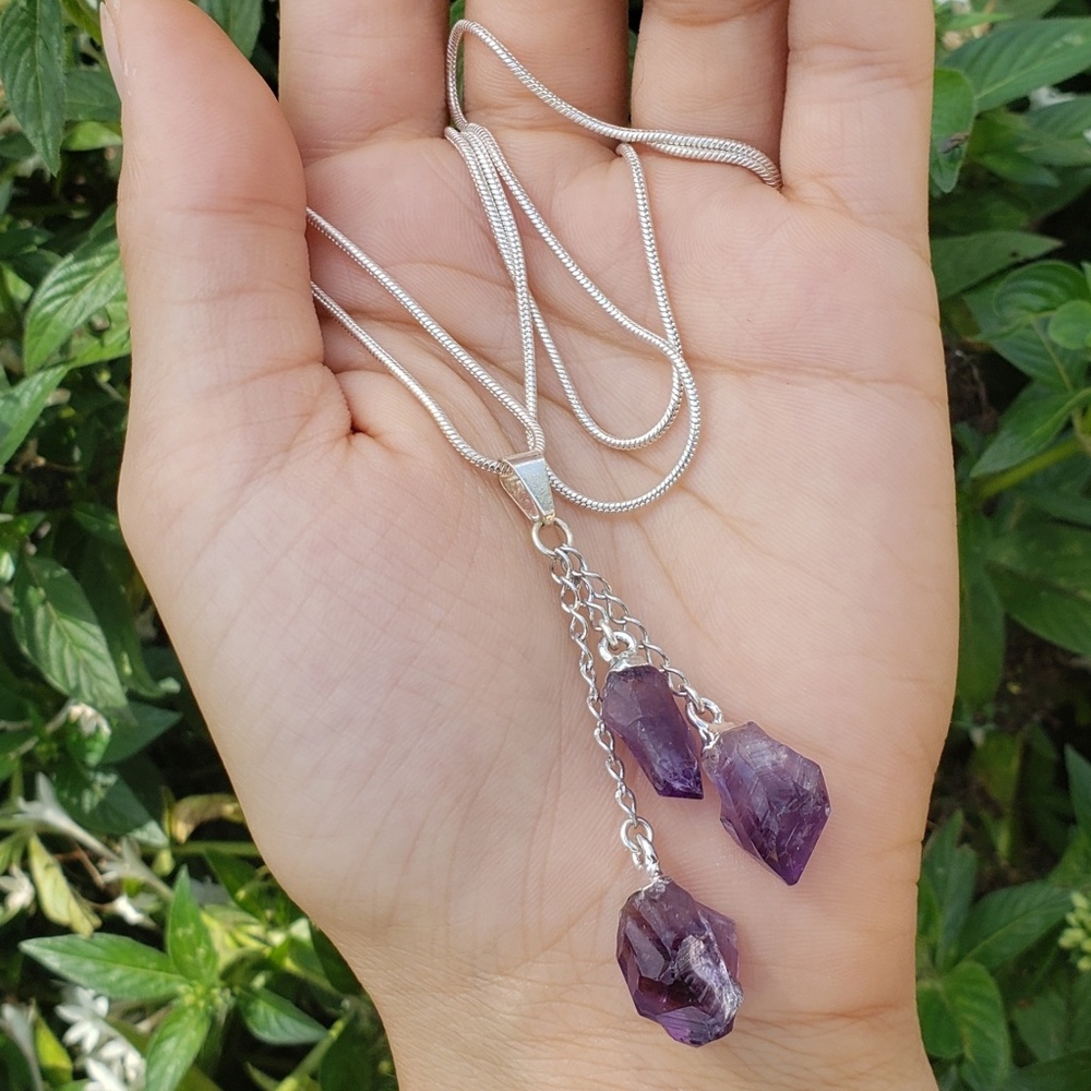 Tripple amethyst pendant